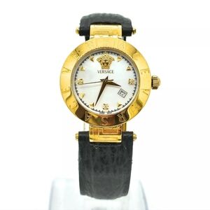 Versace Watch 3P Diamond White Shell Dial 18K Gold Plated Limited